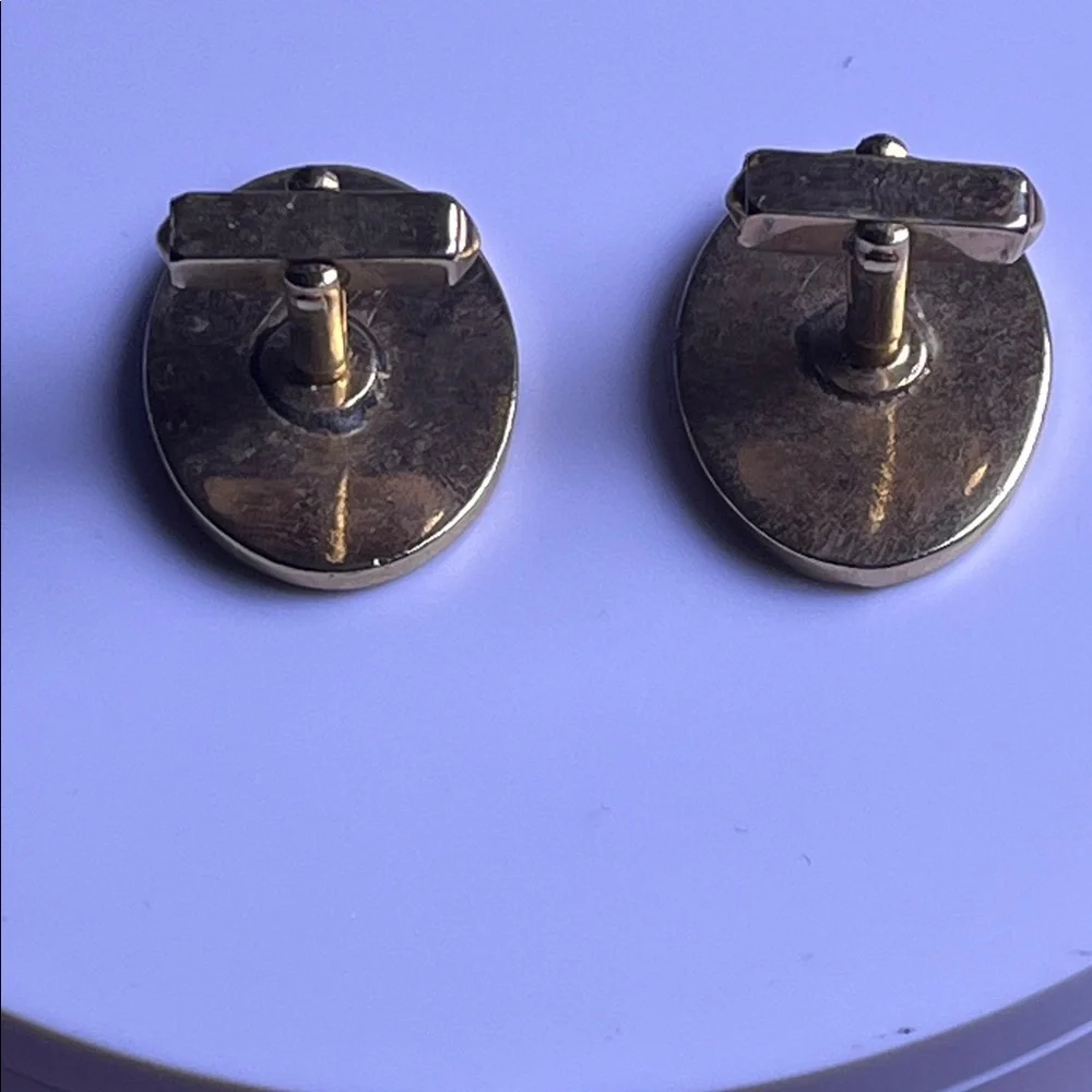 Swank Saint Christopher Cuff Links Gold Tone. Catholic
